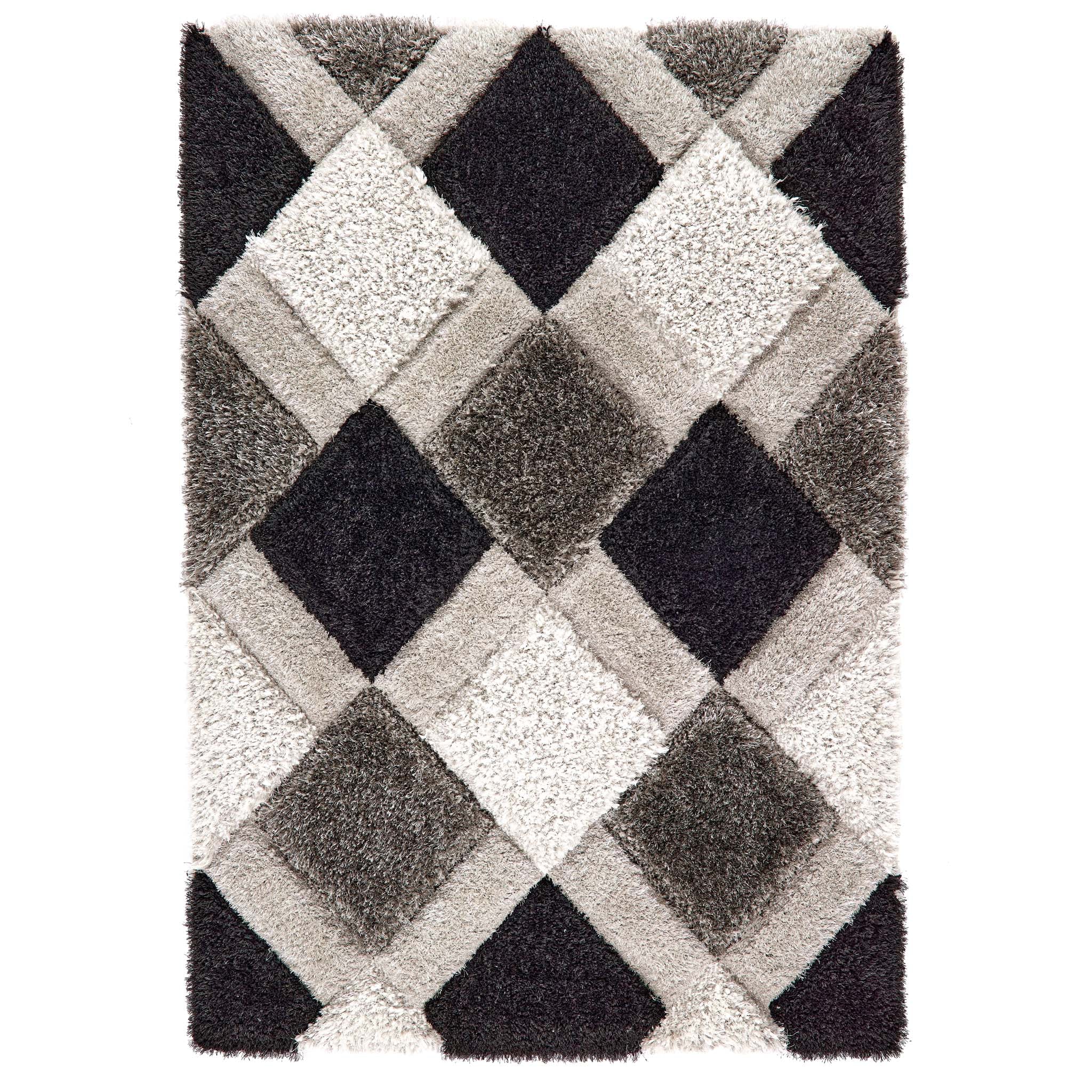 Origins 3D GEO Shaggy Grey Rug