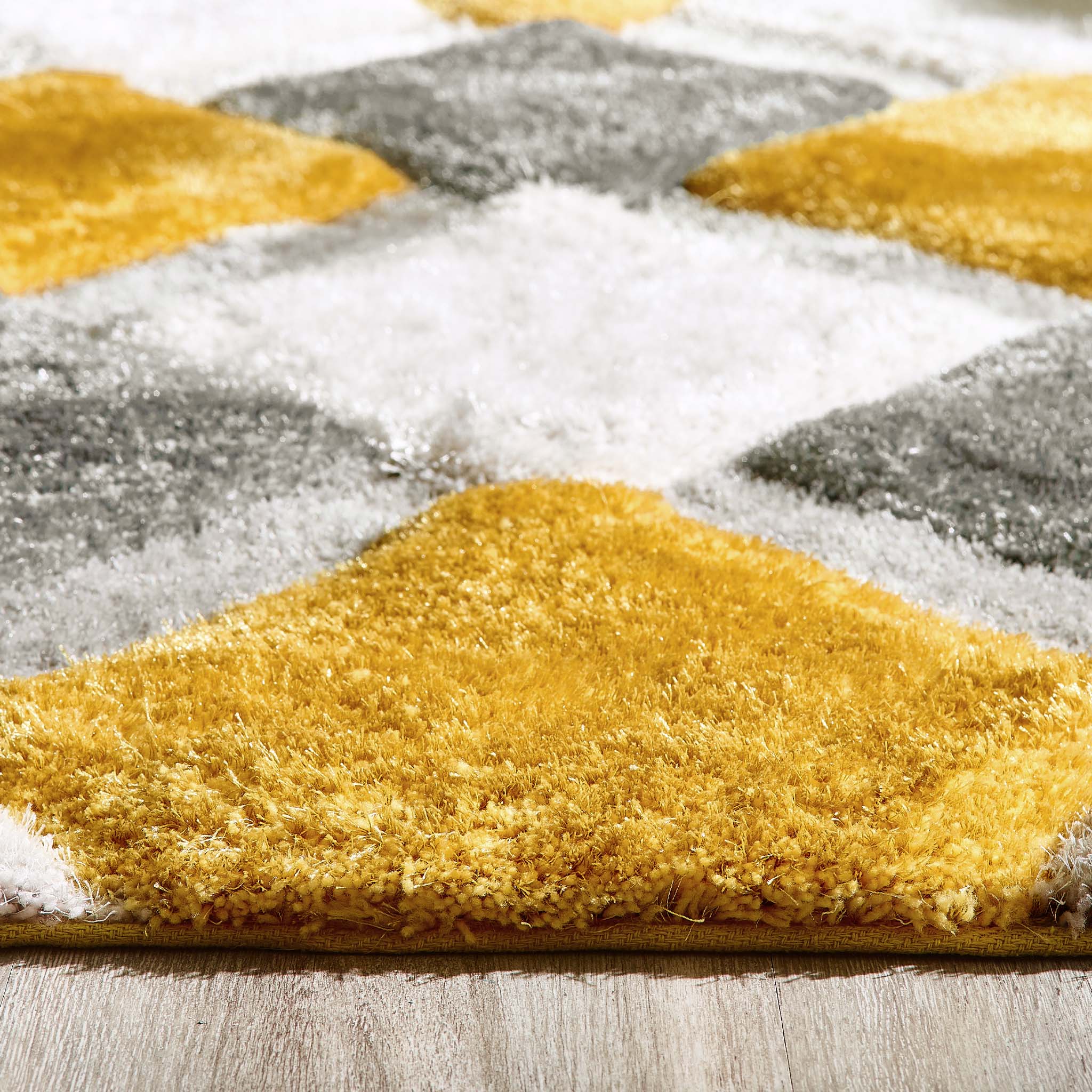 Origins 3D GEO Shaggy Ochre Rug