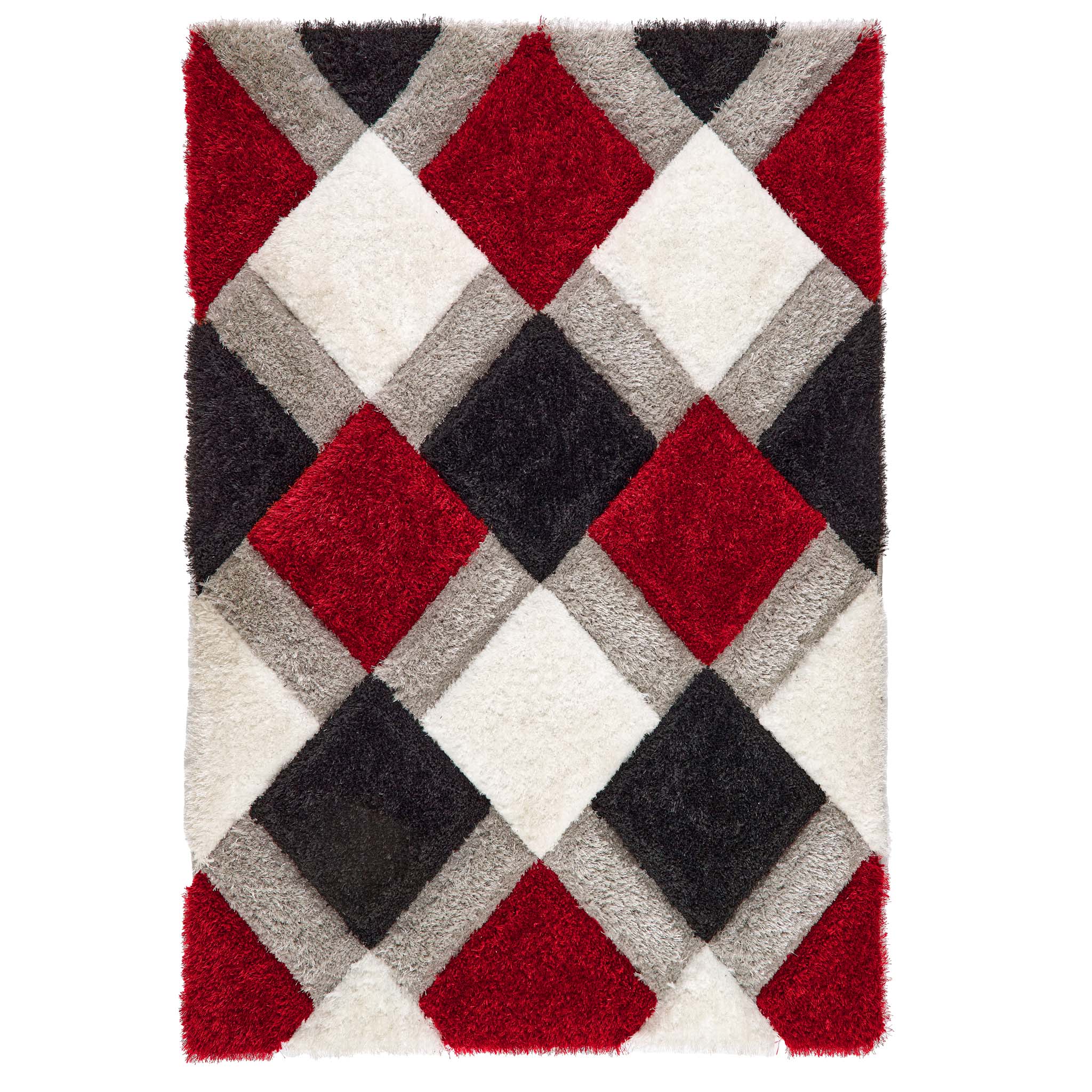 Origins 3D GEO Shaggy Red Rug