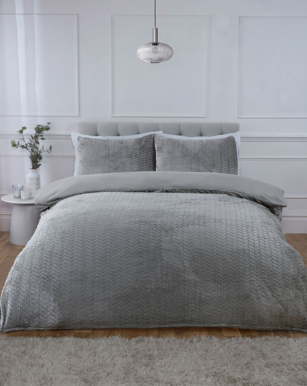 Chevron Faux Fur Duvet Set