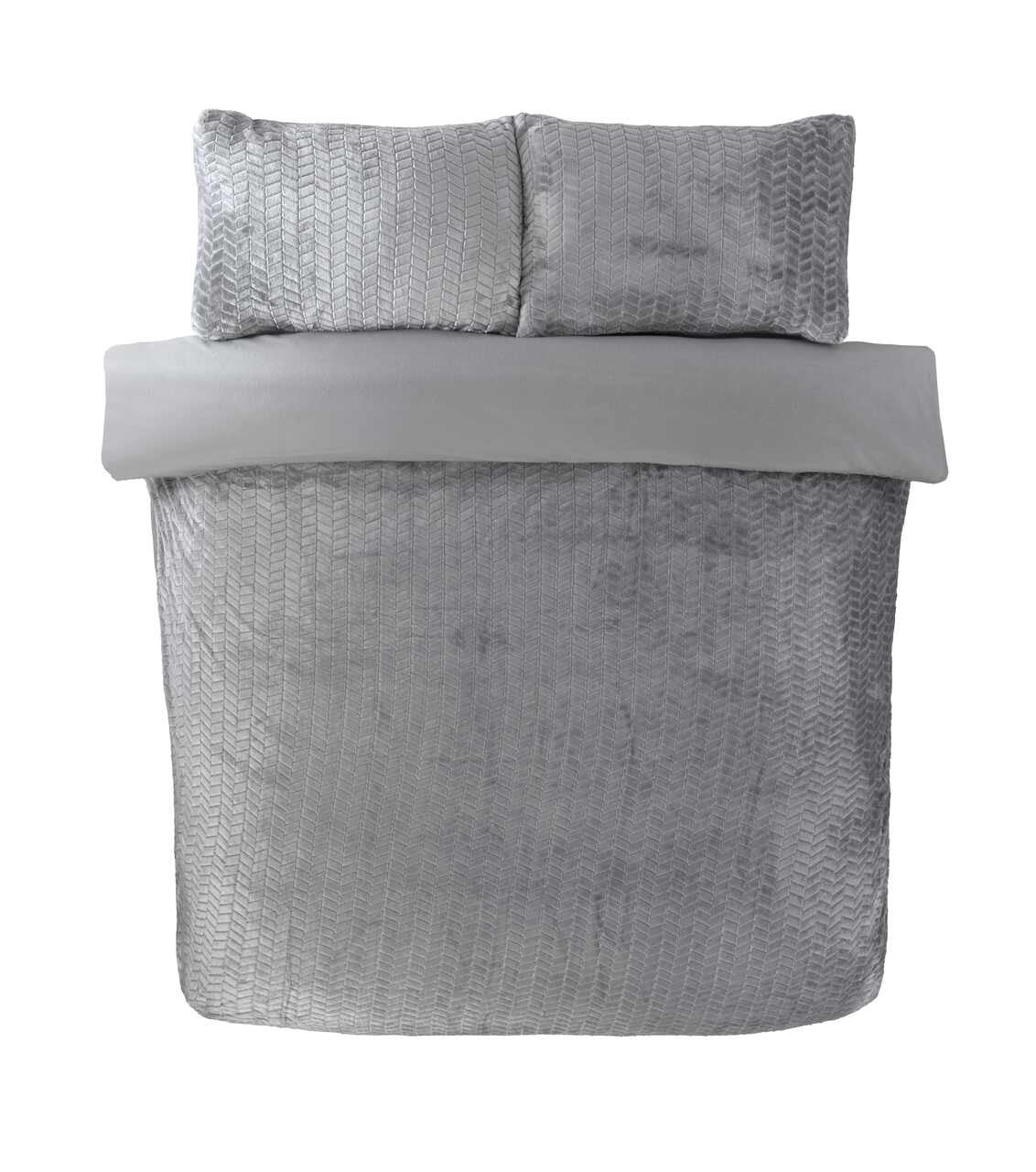 Chevron Faux Fur Duvet Set