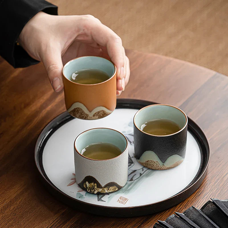 Handgemachtes rustikales 6-teiliges Espressotassen-Geschenkset