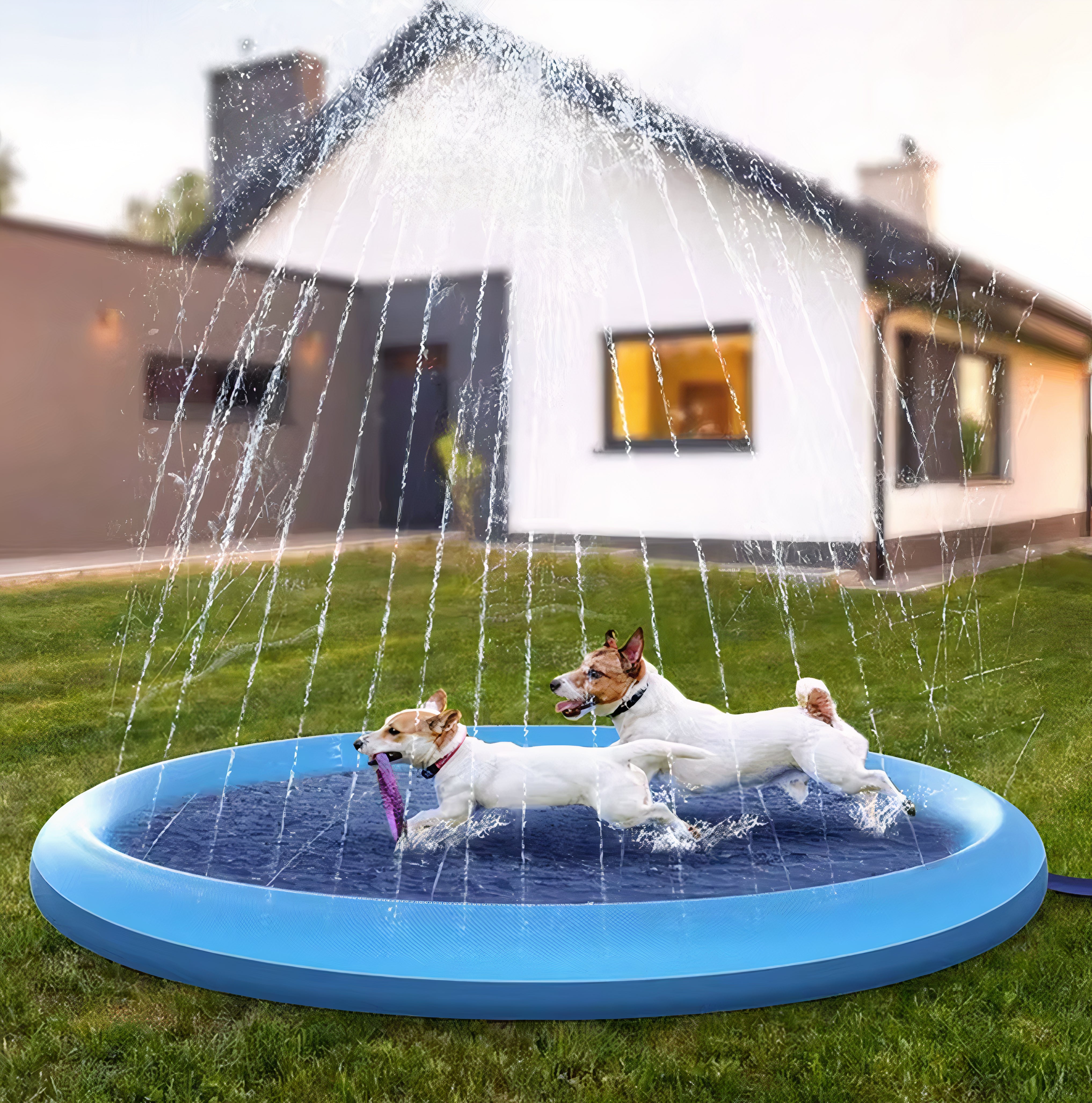 Tappetino anti-spruzzi d'acqua per cani all'aperto