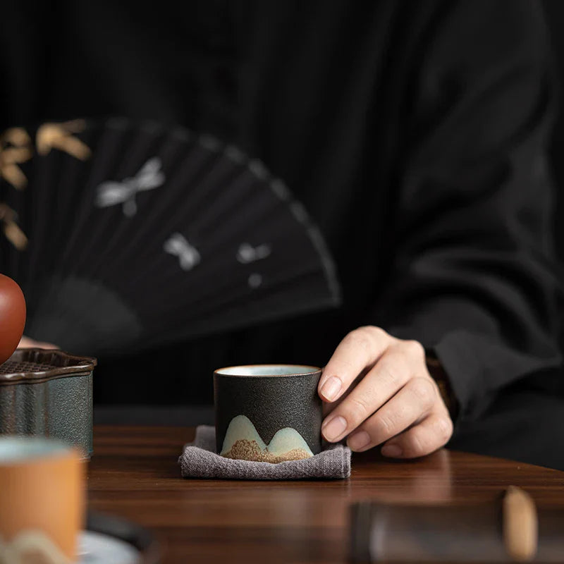 Handgemachtes rustikales 6-teiliges Espressotassen-Geschenkset