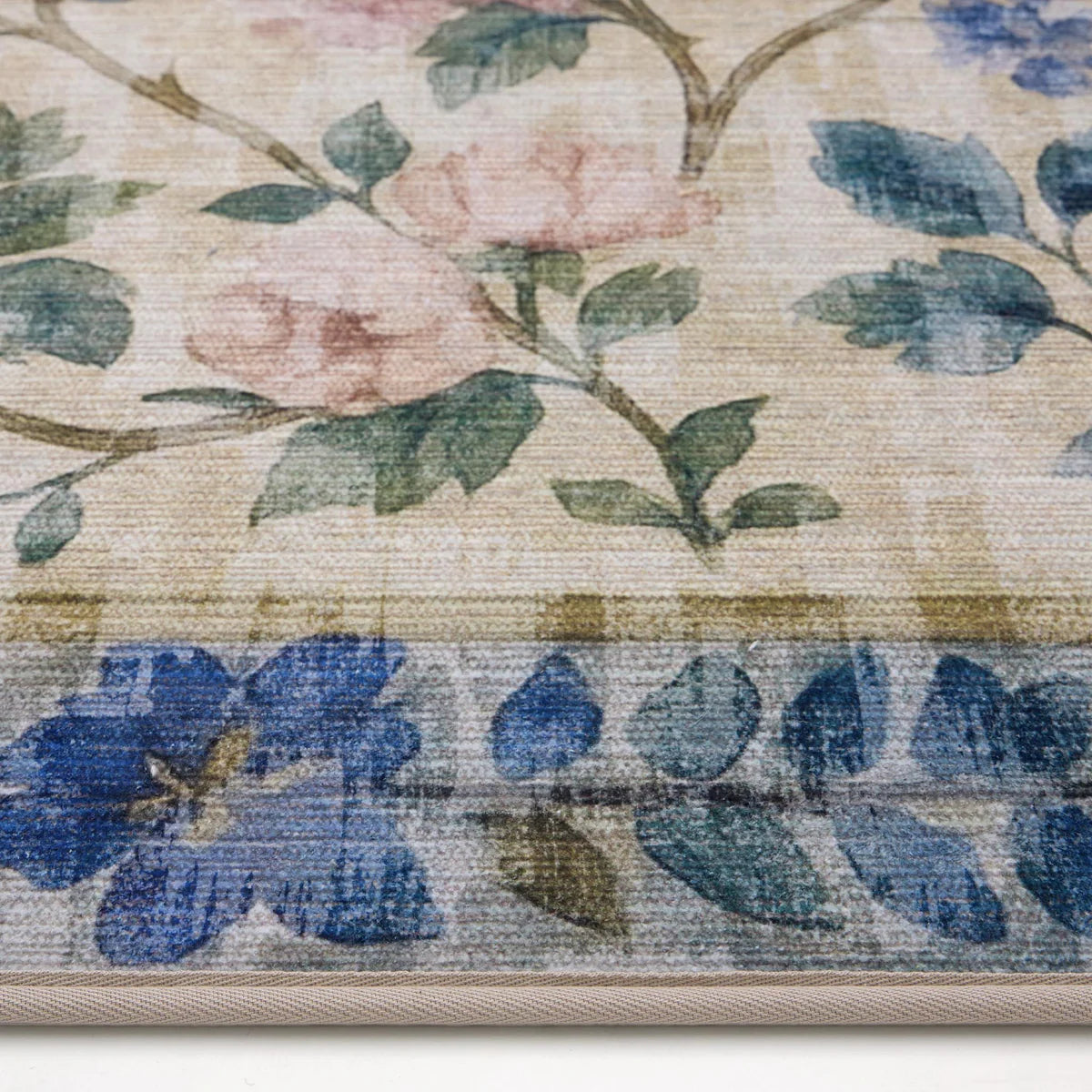 Eco-Washable Rug - Blue Rose