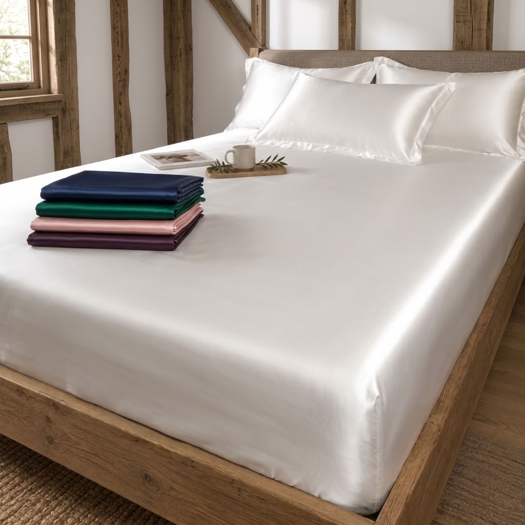 Satin Fitted Sheet with Deep Pockets