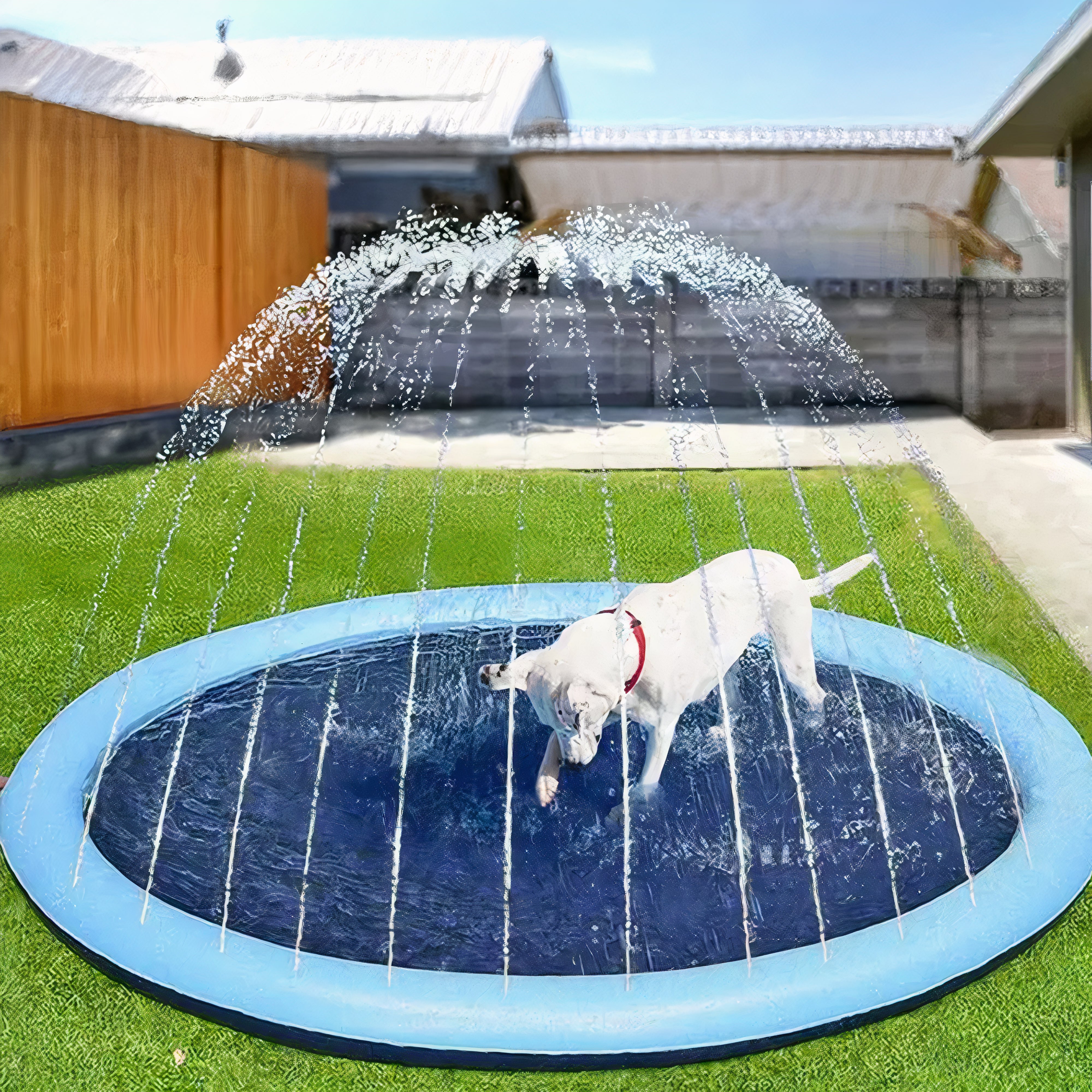 Tappetino anti-spruzzi d'acqua per cani all'aperto