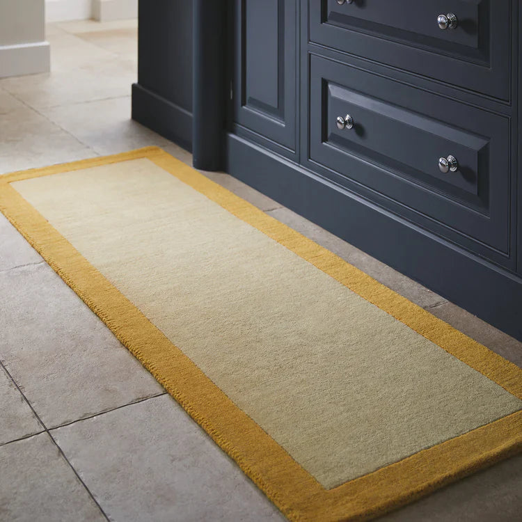 Origins Borders 100% Pure Wool Ochre Rug