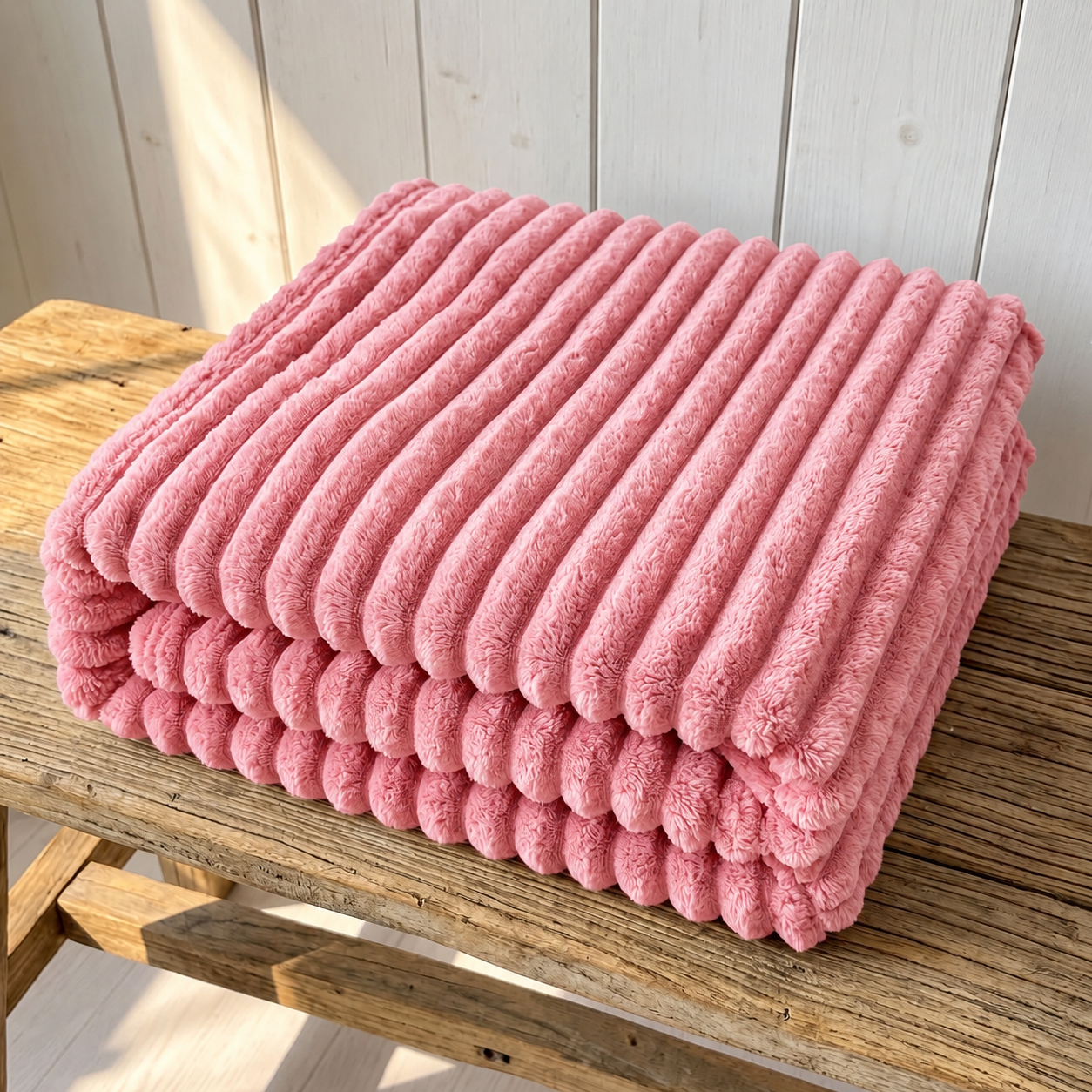 Coperta in pile a coste spesse