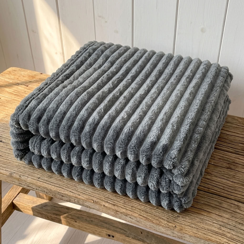 Coperta in pile a coste spesse