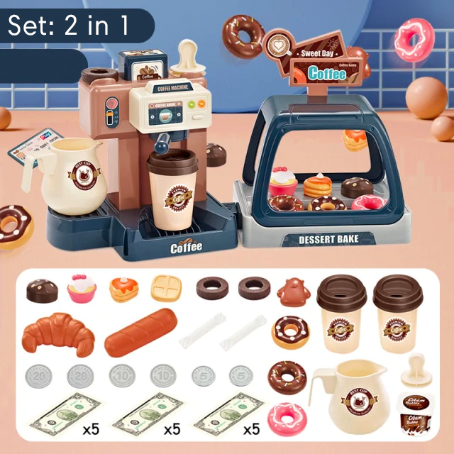 Spielzeugset „Kaffee- und Bäckereistation“ für Kinder
