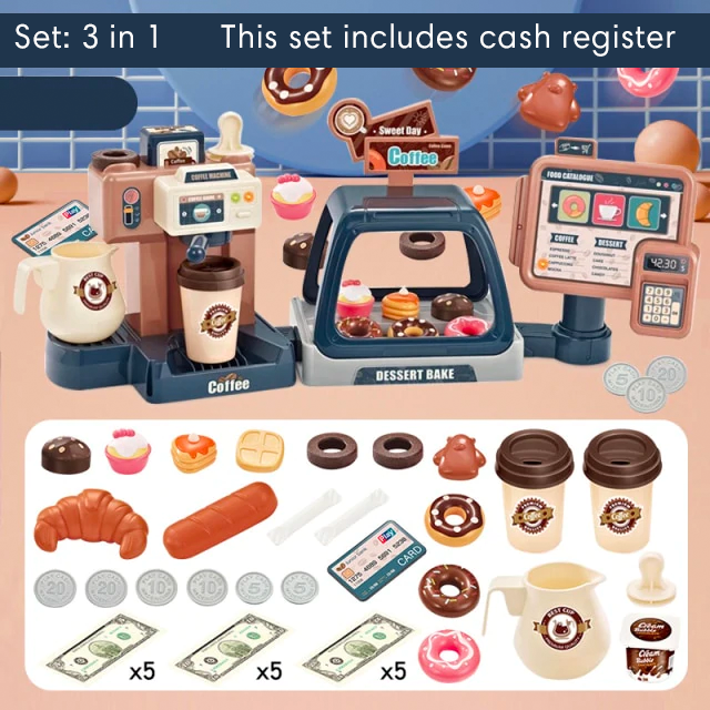 Spielzeugset „Kaffee- und Bäckereistation“ für Kinder