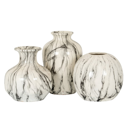 Marble Effect Squat Vase