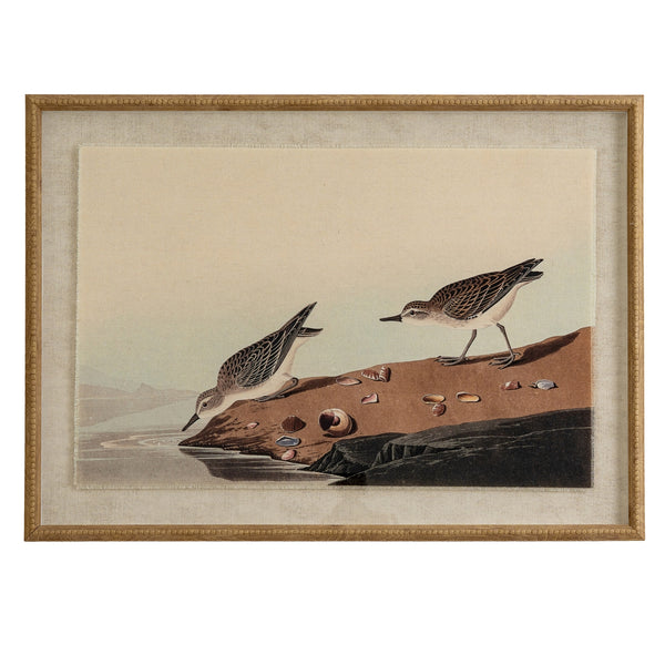 Stints Linen Wall Art Print in Beaded Wooden Frame