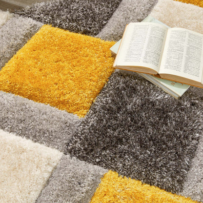 Origins 3D GEO Shaggy Ochre Rug