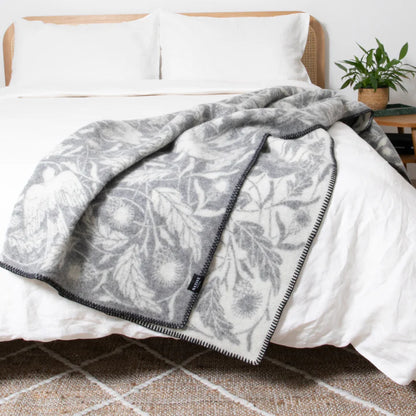 Grey Fine Nature Wool Blanket