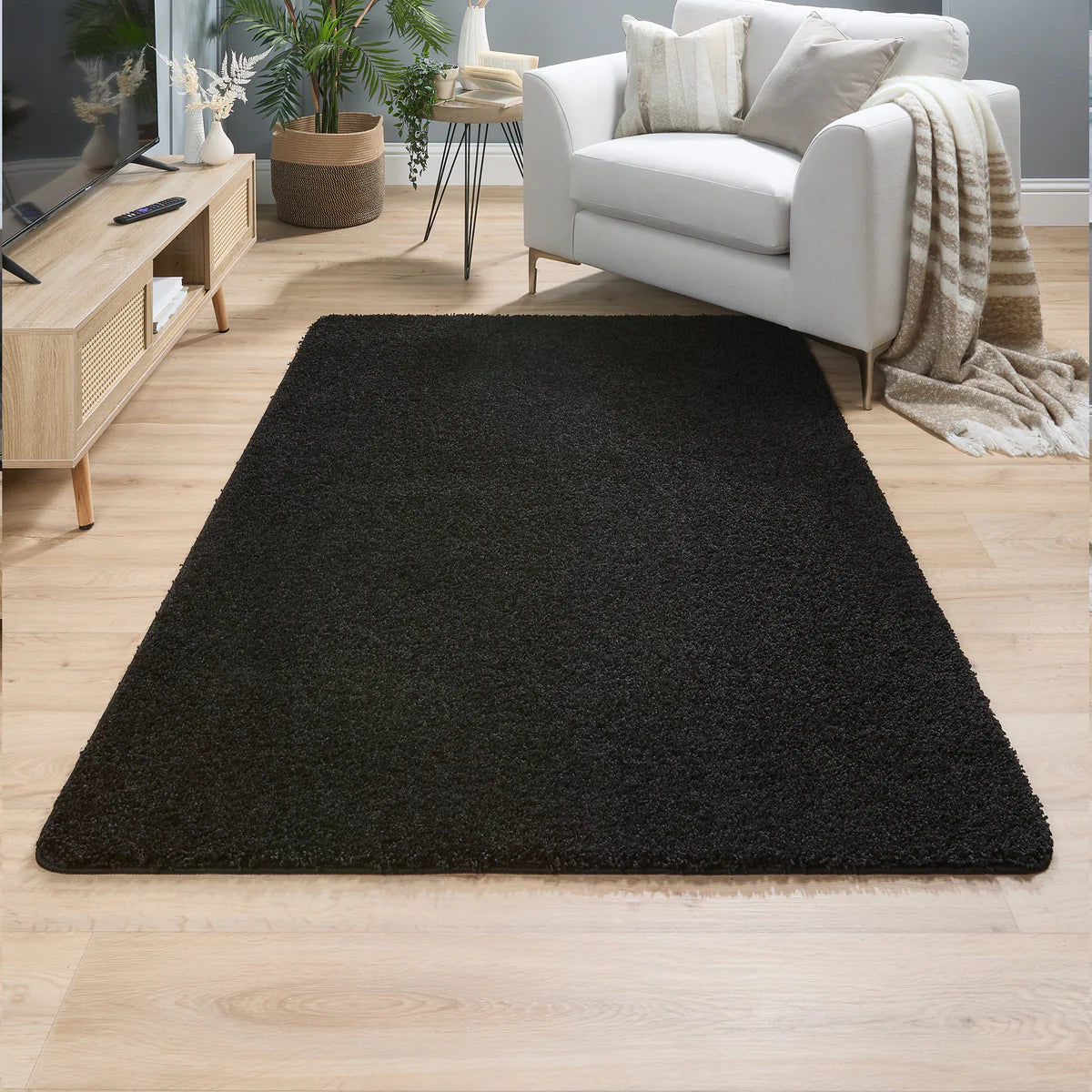 Super Thick Fluffy Non-Slip Durable Rug - Black