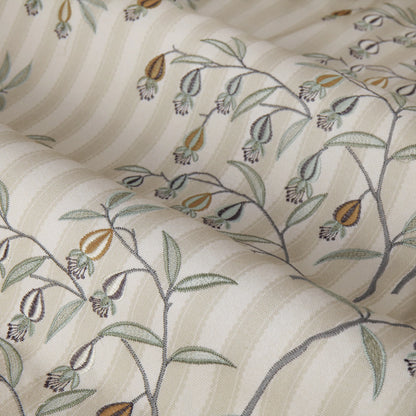 Tende a pieghe a matita in jacquard Brook Woodland - Lino