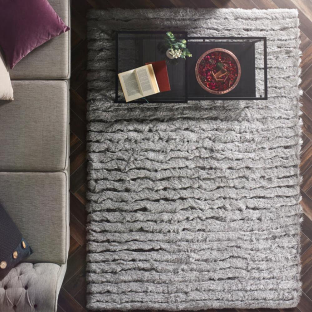 Origins Carved Glamour Silver Rug