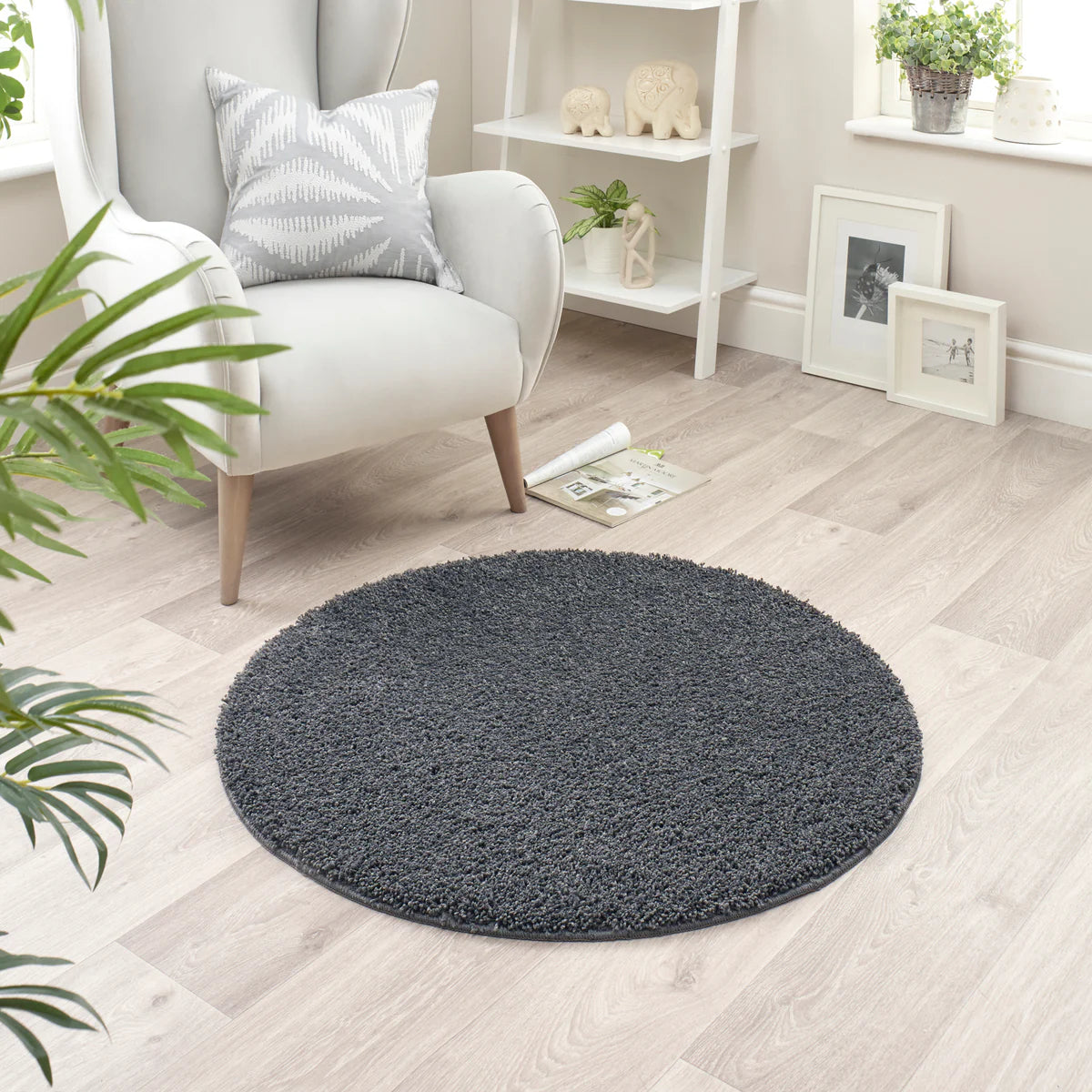 Super Thick Fluffy Non-Slip Durable Rug - Charcoal