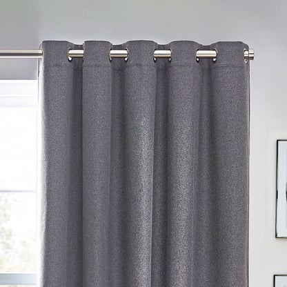Dawn Textured Thermal Blackout Eyelet Curtains - Charcoal