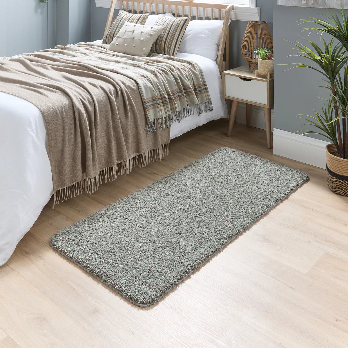 Super Thick Fluffy Non-Slip Durable Rug - Light Grey