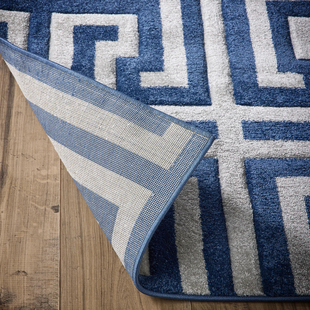 Origins Greek Key Rug - Navy/Grey