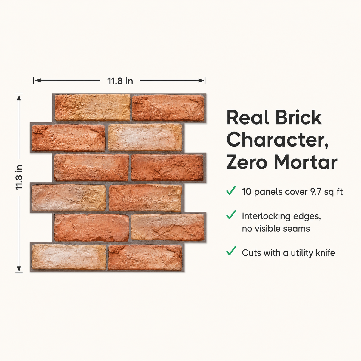 Stacca e incolla i pannelli da muro in mattoni 3D