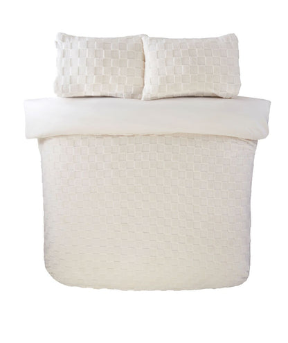 Luxury Check Teddy Duvet Set