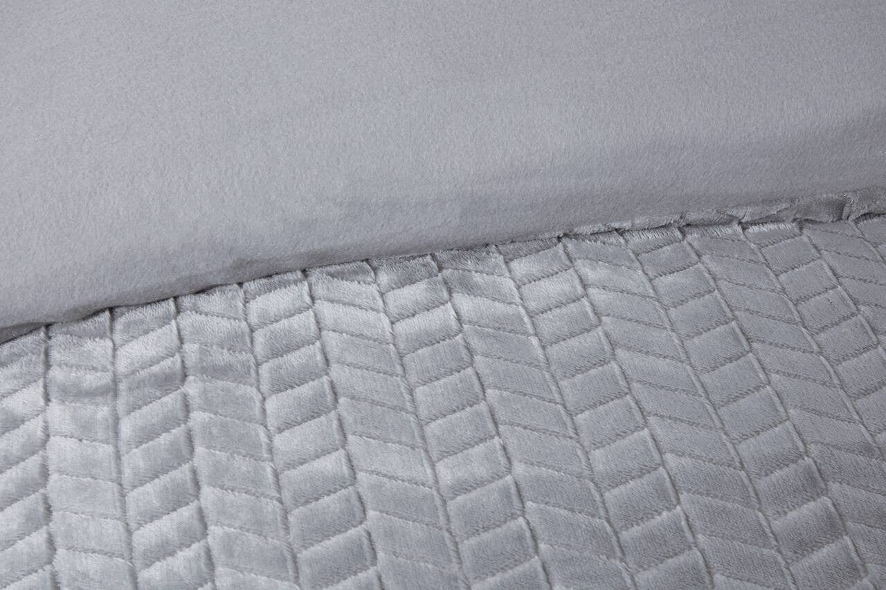 Chevron Faux Fur Duvet Set