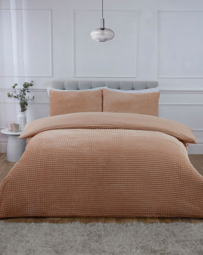 Luxury Waffle Teddy Duvet Set
