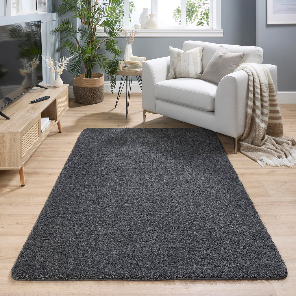 Super Thick Fluffy Non-Slip Durable Rug - Charcoal
