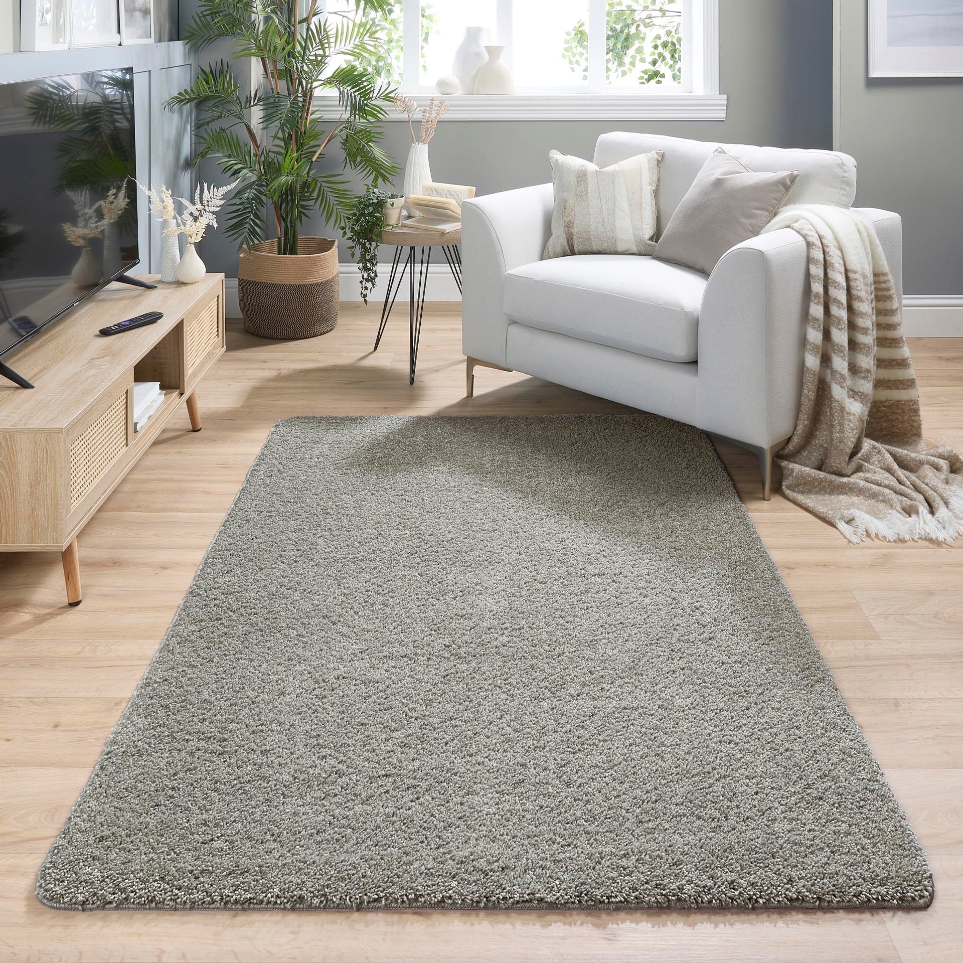 Super Thick Fluffy Non-Slip Durable Rug - Light Grey