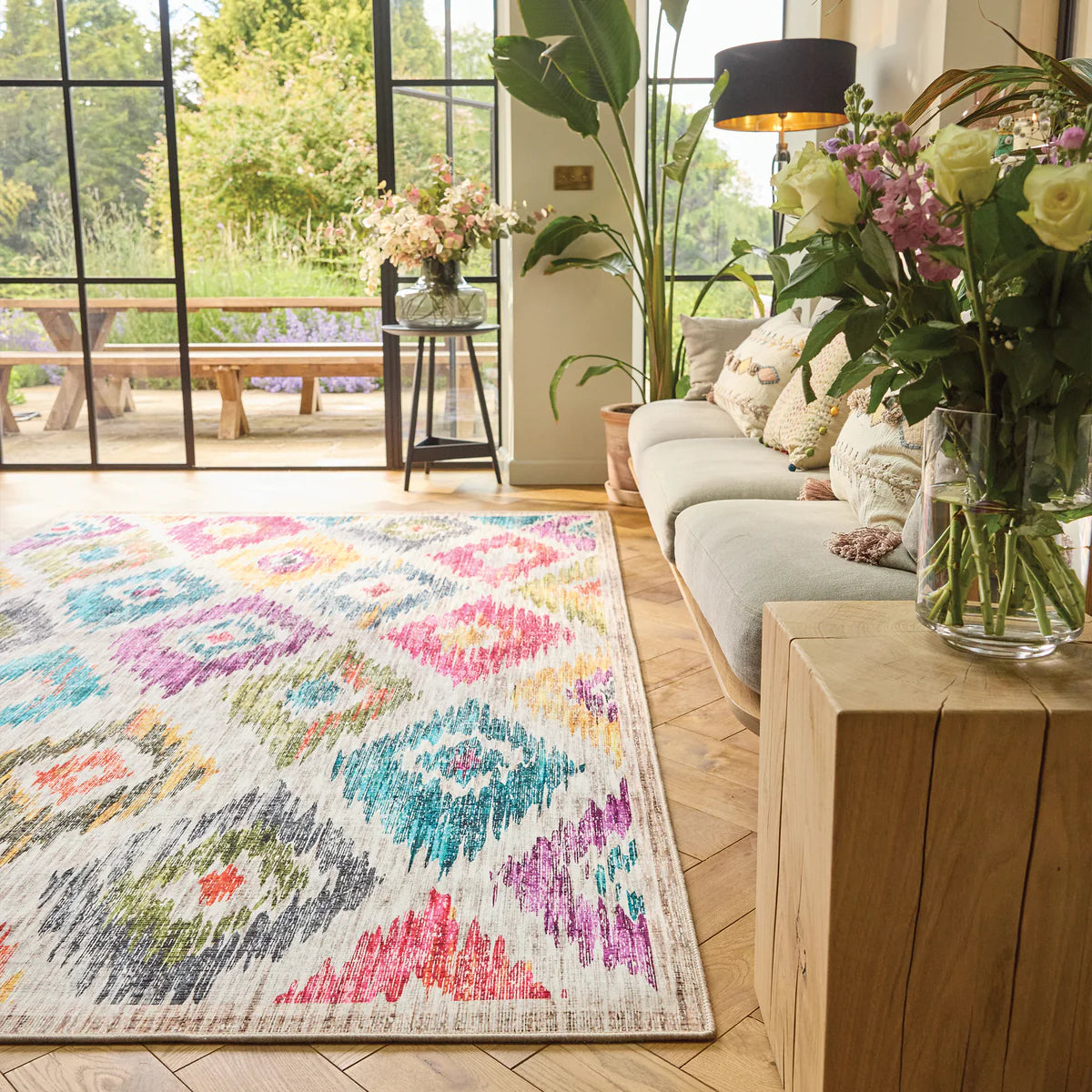 Tappeto eco-lavabile - Ikat dipinto