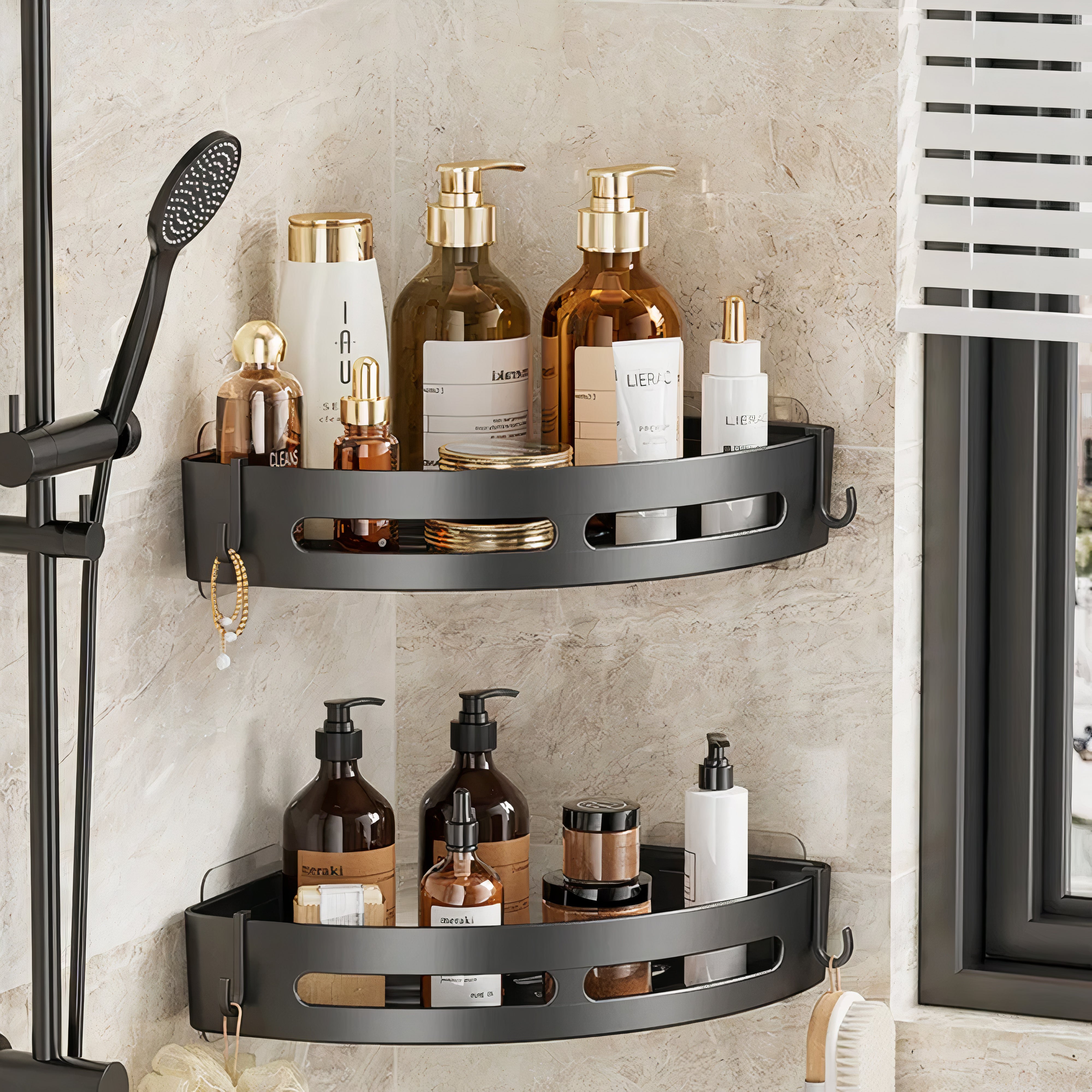 Self Adhesive Bathroom Corner Shelves