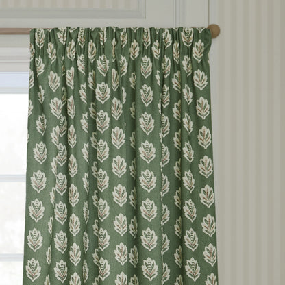 Tende a pieghe a matita in jacquard Brook Woodland - Lino