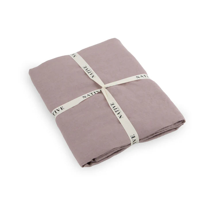 Copripiumino in lino 100% naturale - Rosa cipria
