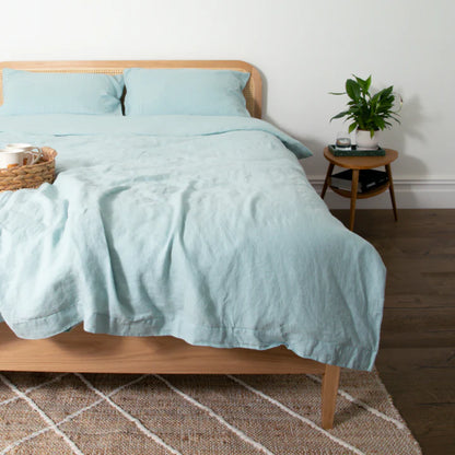 100% Natural Linen Duvet Cover - Light Blue