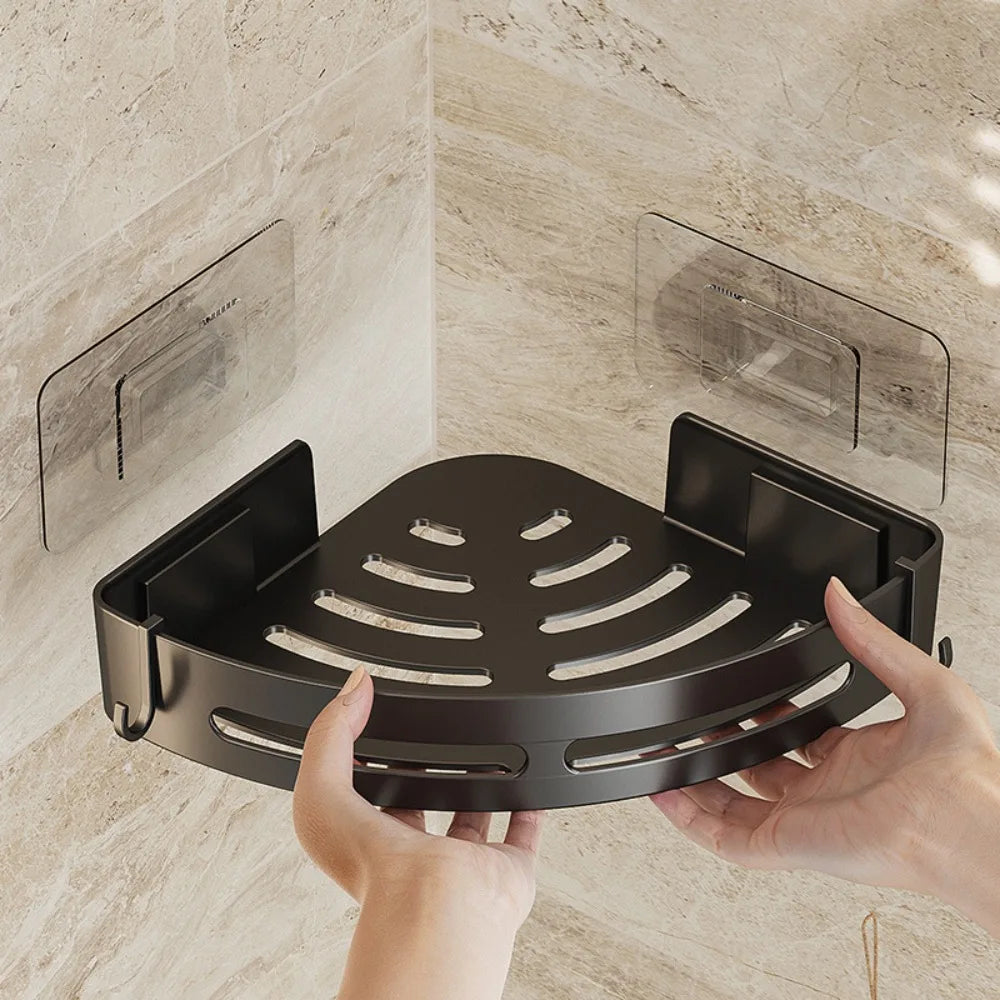 Self Adhesive Metal Bathroom Corner Shelves