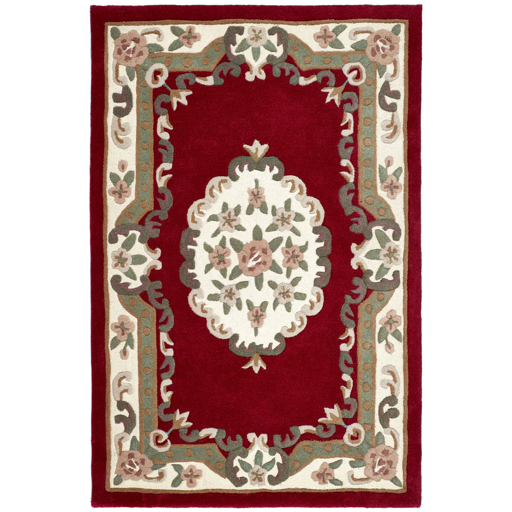 Vintage Motif - Red Cushioned Wool Rug
