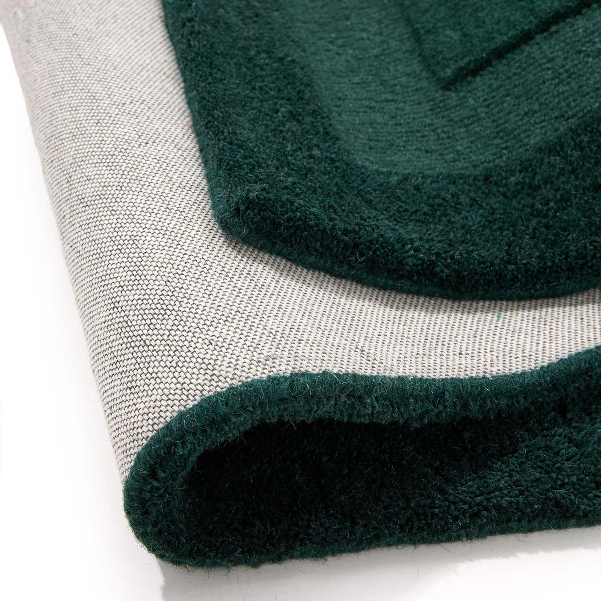 Origins Stacked Border Wool Rug - Dark Green