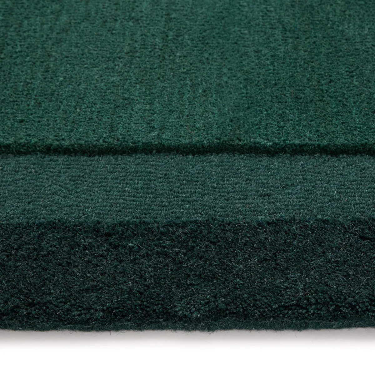 Origins Stacked Border Wool Rug - Dark Green