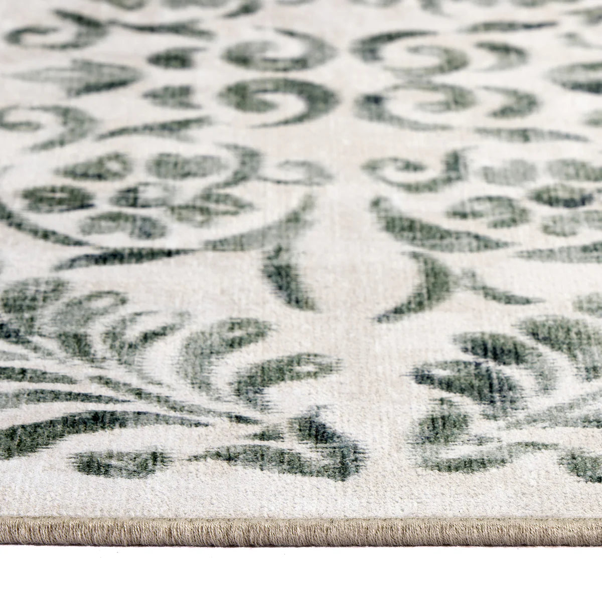 Eco-Washable Rug - Vintage Scroll Green