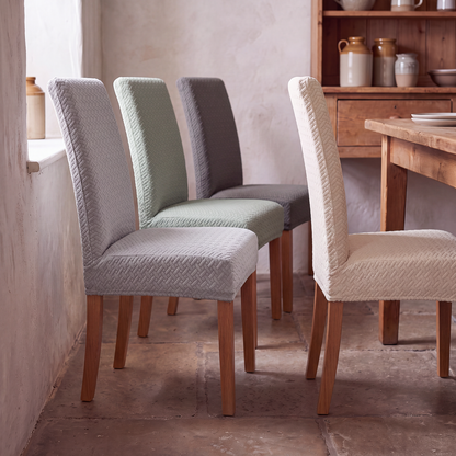 Fodere per sedia da pranzo elasticizzate jacquard testurizzate