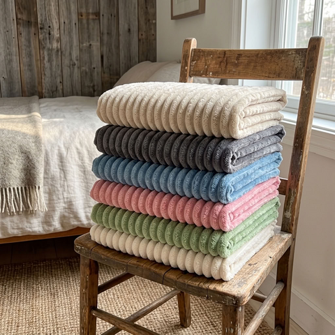 Chunky Ribbed Fleece Throw Blanket