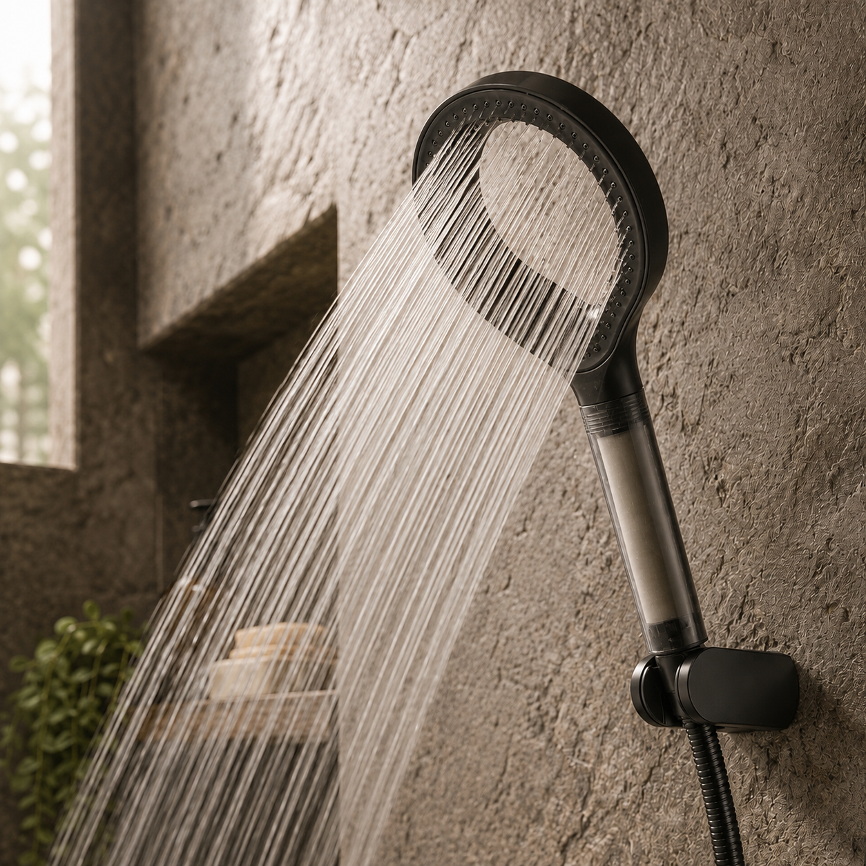 High-Pressure Filtered Shower Head - Ring Design Handheld