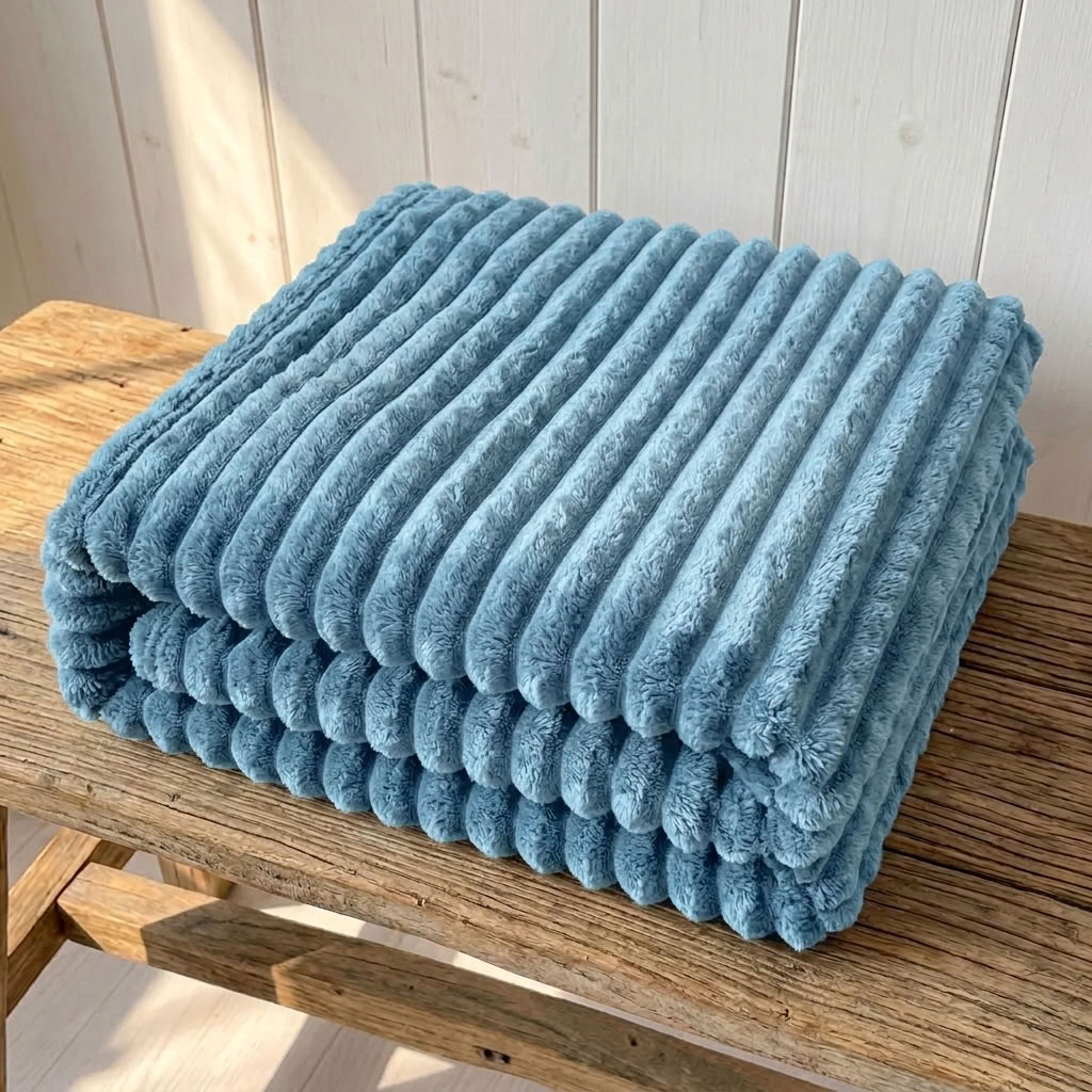 Coperta in pile a coste spesse