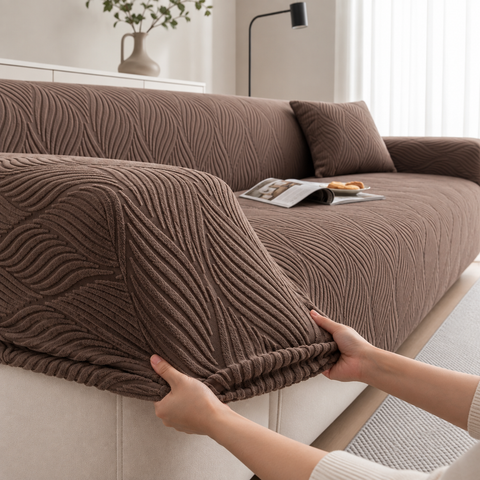 Wavy Jacquard Stretch Sofa Cover