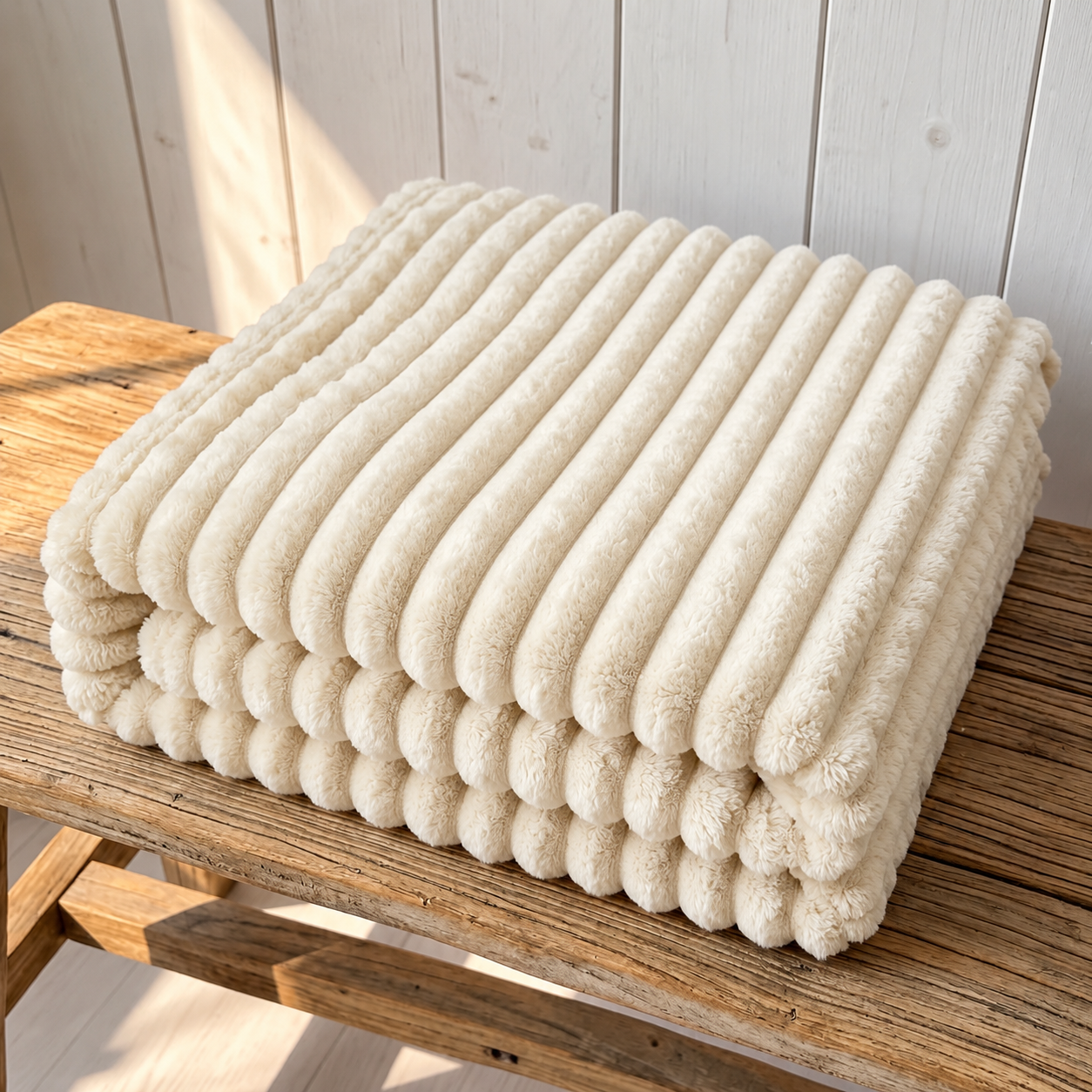 Coperta in pile a coste spesse