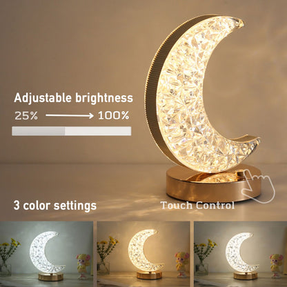 Crystal Crescent Moon Lamp